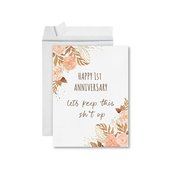 Koyal Wholesale Funny 1st Year Wedding Anniversary Jumbo Card With Envelope, Happy 1st Anniversary, Set of 1