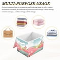 thumbnail image 7 of Foldable Fabric Storage Bin With Handle Collapsible Basket Box Storage With Lid Organizer Sky Green Grass & Flower Fields, 7 of 7