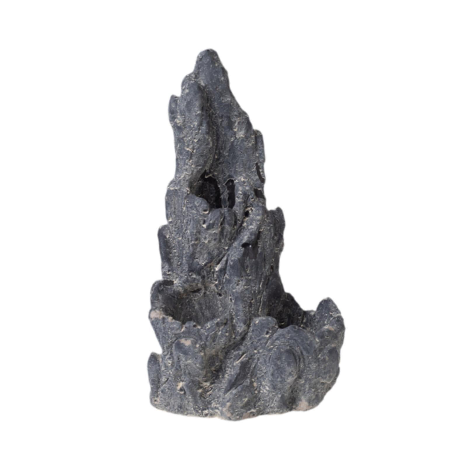 EHJRE Reptile Artificial Rock Cave Reptile Landscape Decoration Rock Rockery Ornament Landscaping Model for Bearded Dragon Tortoise Black