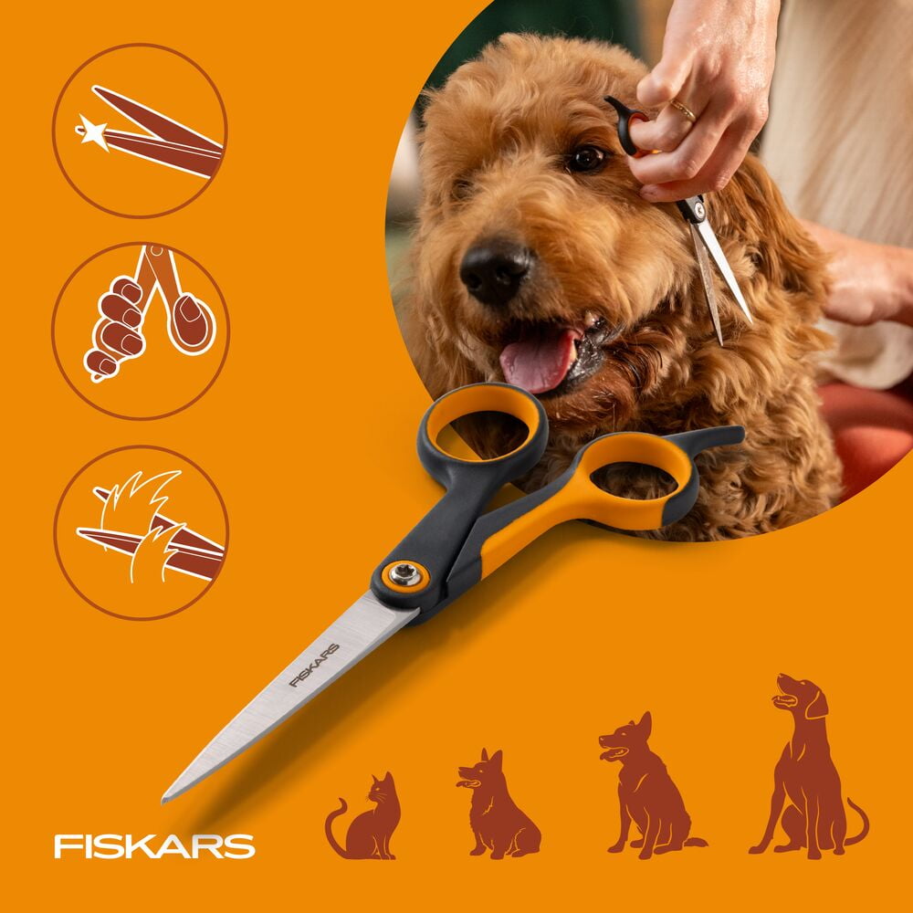 Fiskars Pet Trimming Scissors, Dog and Cat Grooming Scissors