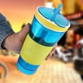 thumbnail image 3 of Combo de refrigerio y bebida, taza amarilla y azul para divertirse en movimiento, taza de viaje 2 en 1 para niños, 3 of 8