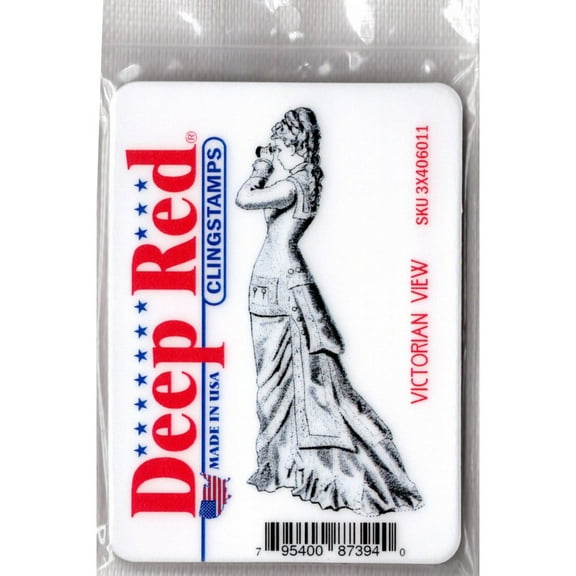 Deep Red Stamps Victorian View Rubber Cling Stamp