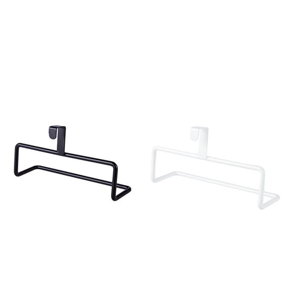 ELAYARD 2Pack Bathroom Hand Towel Rack Black Rectangular No Perforating For Homeowners Renters