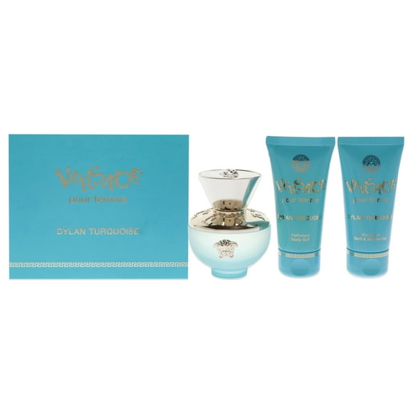 Dylan Turquoise by Versace for Women - 3 Pc Gift Set 1.7oz EDT Spray, 1.7oz Perfumed Body Gel, 1.7oz Bath and Shower Gel