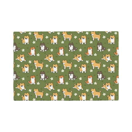 

Placemats Set of 4 Shiba Inu Dog And Flower Place mats for Dining Table Indoor/Outdoor Cute Heat Resistant Washable Table Mats(18 x 12 )