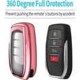 thumbnail image 4 of Key Fob Cover Compatible with Toyota Camry 4Runner Land Cruiser Mirai Venza RAV4 Sienna Tacoma Corolla Highlander Grand Highlander Prius Sequoia Fortuner 2018-2026 4 Button Keychain,Pink, 4 of 6