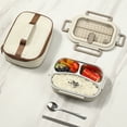 thumbnail image 7 of Bento Lunch Box Set for Adults, 3 Compartments Lunch Container with Soup Bowl, Thermal Bag, Spoon and Fork, Leakproof Microwavable for Work, Travel, Back to School Supplies, 9.84x8.27x4.61 Inch, 7 of 7