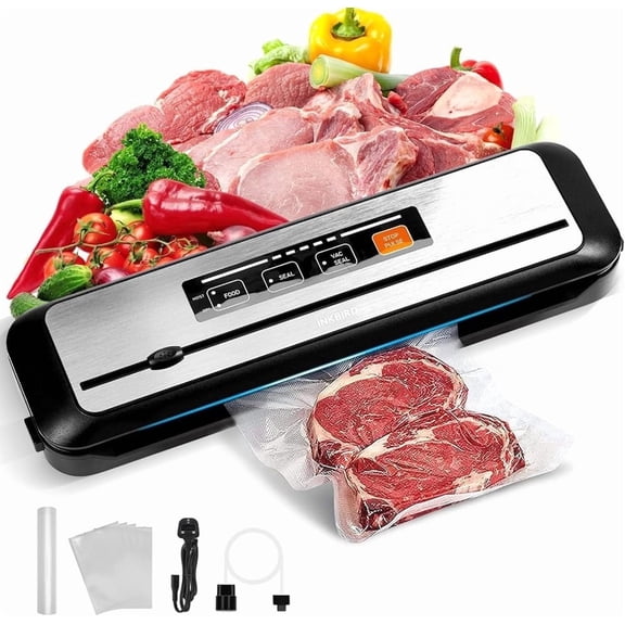 Inkbird Food Vacuum Sealer Machine 80Kpa,7X Longer Preservation , One 8"x79" Bag Roll, and A User Manual