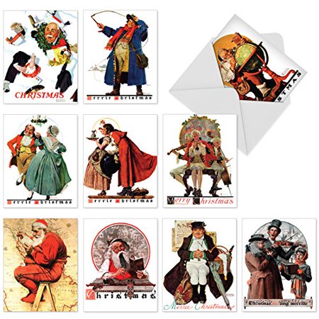 'M6036 M6036 Rockwell Holidays' 10 Assorted All Occasions Note Cards Featuring Vintage Artwork By The Well-Known American Artist Norman Rockwell with Envelopes by The Best Card (Best Holidays In America)