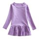 thumbnail image 1 of Odeerbi Niñas Primavera Otoño Manga Larga Vestido Volantes Vestido Algodón Color Sólido Cuello Redondo Suelto Vestido Cola de Pez, 1 of 3