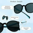 thumbnail image 3 of LAMBBAA 2 Pack Kids Sunglasses Silicone Flexible Frame for Boys Girls, UV Protection(Black Red,Black Blue), 3 of 5