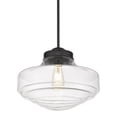 thumbnail image 5 of Golden Lighting Ingalls 1-Light Metal Large Pendant in Matte Black/Clear, 5 of 5