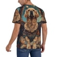 thumbnail image 2 of Lsque Tree Meditating Golden Retriever Pattern Mens Polo Golf Shirts Funny Graphics Shorts Sleeve Button Shirts Baseball T-shirt-Large, 2 of 7