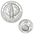 thumbnail image 2 of & To The Moon Commemorative Reversible (Gold Plated Front: Rocket ; Silver Plated Reverse: Earth Moon Spacecraft ) Program Collectible For Enthusiasts, 2 of 8