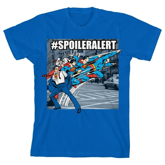Superman #SpoilerAlert Youth Royal Blue Graphic Tee-Medium