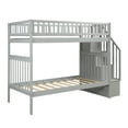 thumbnail image 5 of Harper & Bright Designs Solid Wood Bunk Bed Frame with Trundle, Twin Over Twin Loft Bed With Storage Stairways and Guardrails, 5 of 9