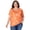 F-Orange, variant on SOMER 2025 Women's Plus Size Top Flower Printed V Neck Short Sleeve Casual Plus Size Tops for Women
