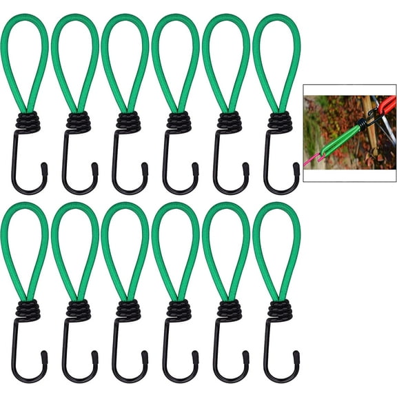 Adventure-Ready Bungee Cords, Marine Grade With Safety Hooks, UV Resistant Design For Durable And Reliable Outdoor Use (Black)