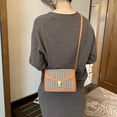 thumbnail image 4 of Bolso de mano con solapa retro para mujer, bolso de mensajero a cuadros de PU (marrón claro) Likrtyny Para estrenar, 4 of 9