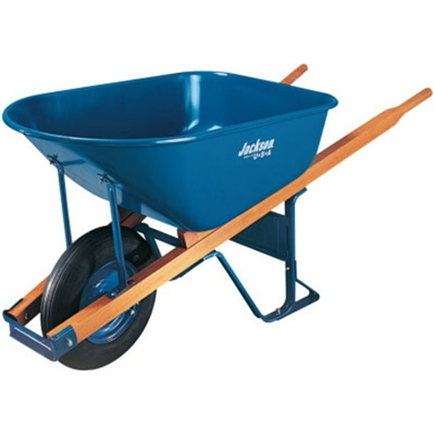 Jackson Steel Contractors Wheelbarrows, 6 Cu Ft, Pneumatic, Oilube