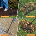 thumbnail image 3 of Garden Rake, 49" Long Long Handle, 17" Wide Heavy Duty Garden Leaf Rake for Thatching Raking Leaf Loosening Soil Gathering Mulch L, 3 of 8