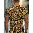 thumbnail image 2 of Men's T-shirt for restaurant use in a black and gold color scheme with durable fabrics for a comfortable fit with fine tribal motifs, 2 of 6