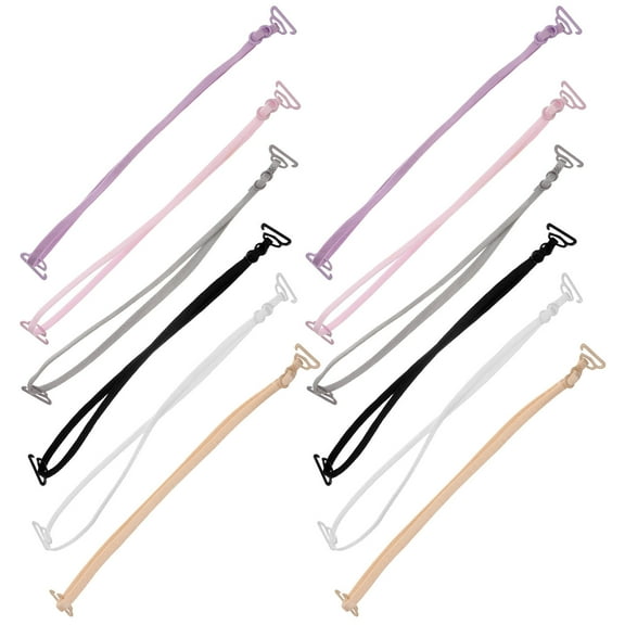 Beaupretty Adjustable Cross Back Bra Straps Assorted Color 6 Pairs