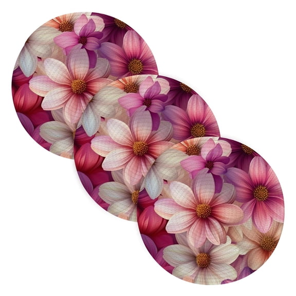 BZSMCE Mats for Pots,Pans Place Purple and White Flowers Simple Style Pattern Pot Mats
