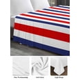 thumbnail image 6 of Red Blue White Striped California King Size Flat Sheet, Wrinkleproof & Fadeproof Cooling Flat Bed Sheet Only, Modern Simple Stripes Breathable Soft Bedding Top Sheets 108 x 98 Inches, 6 of 8