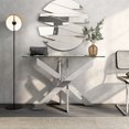 thumbnail image 3 of Furniture of America Gisela Glass Top Console Table, Chrome, 3 of 9