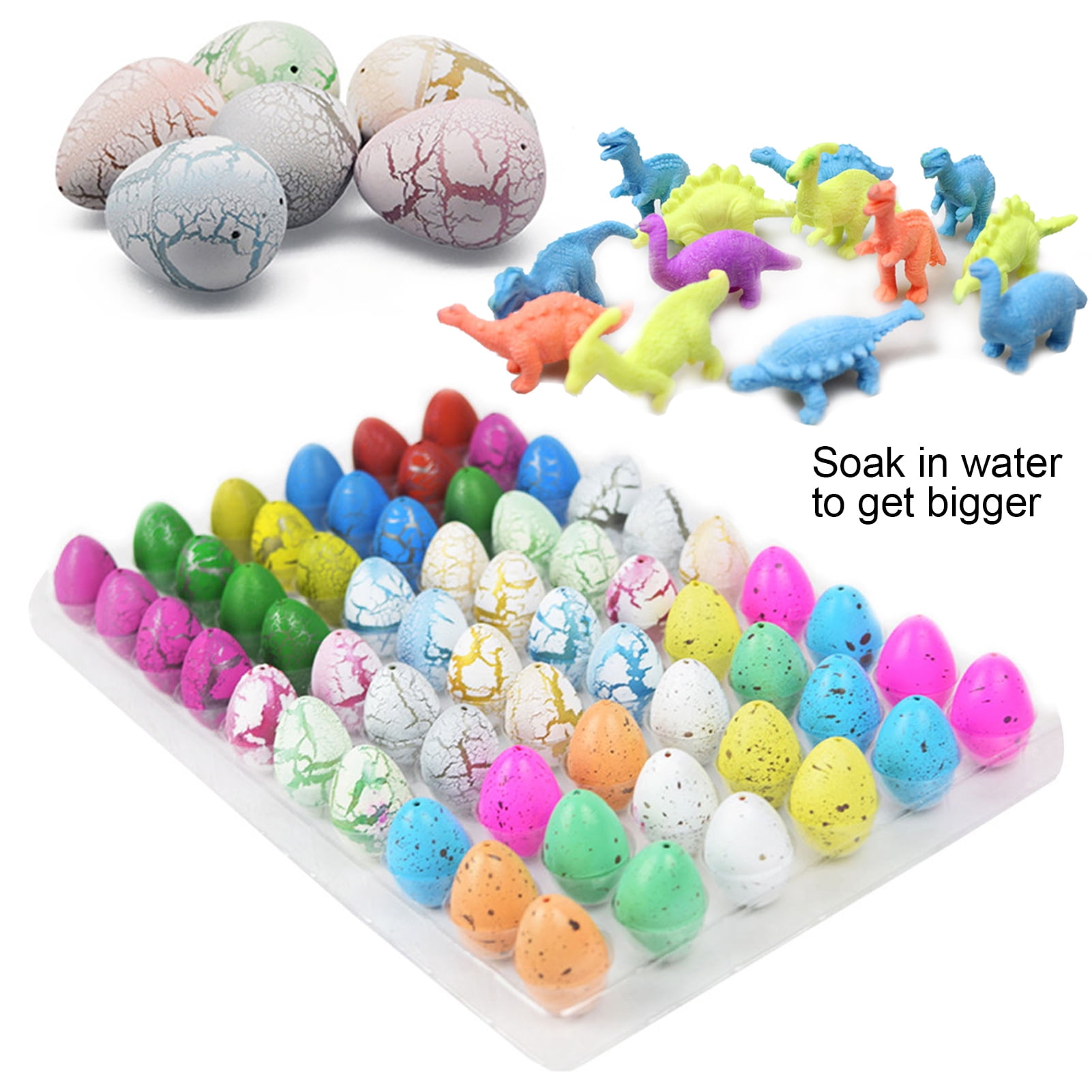 YIFAEUX 60Pcs Easter Dinosaur Egg Hatching Toy Kids Toddlers Boys Girls Dino Birth Growing Toy Classroom Students Exchange Gift Party Favors