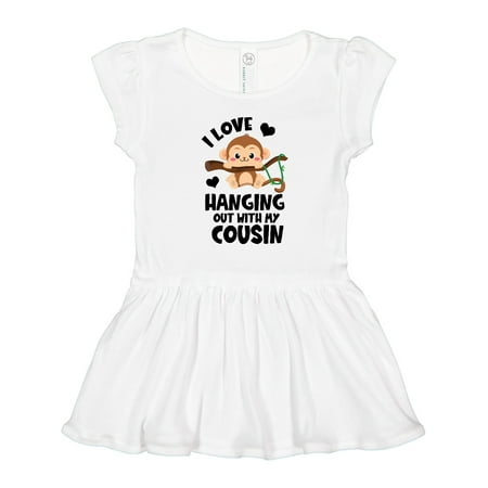 

Inktastic Monkey I Love Hanging out with My Cousin Girls Toddler Dress