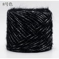 thumbnail image 1 of Zhuge Hilo de lana suave y brillante de 200 g, mezcla súper suave y esponjosa para tejer, tejer a telar y tejer a máquina, hilo multicolor para tejer, negro y plateado, 1 of 3