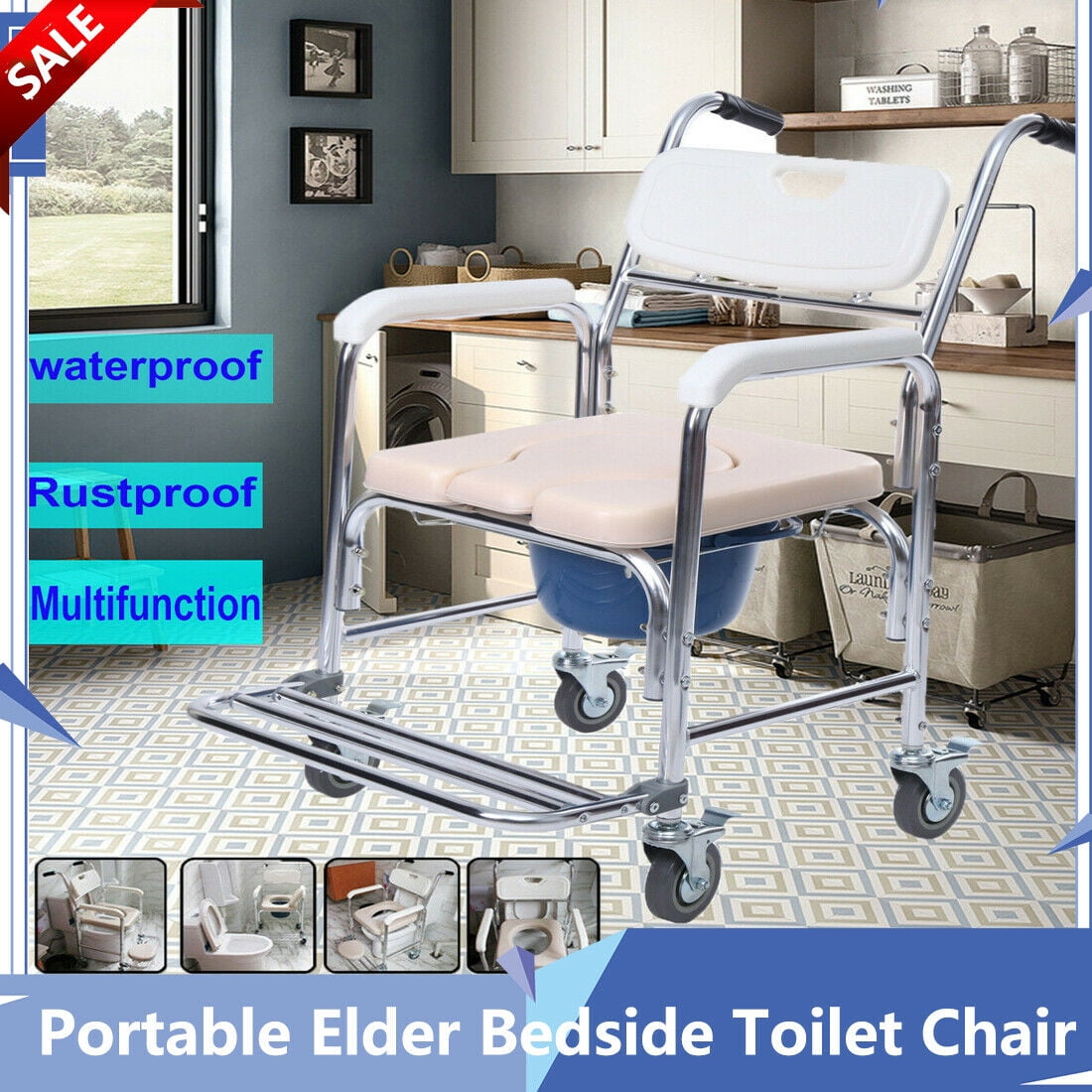 Tool Parts Disabled chairs aluminium hospital commode wheelchair toilet