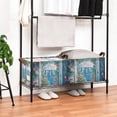 thumbnail image 3 of Yayeee Foldable Storage Basket for Shelves with Handles Waterproof Cloth Bins, Blue Sea, 3 of 7