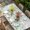 White Green Grey, variant on Green Eucalyptus Leaves Table Cloths for 4 Foot Rectangle Tables, Daisy Summer Botanical Watercolor Patio Waterproof Elastic Fitted Tablecloths, Washable Rectangular Table Cover for Camping