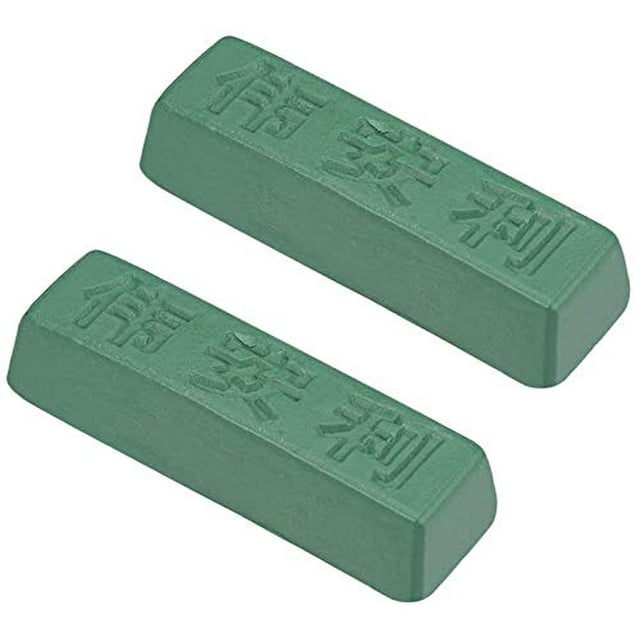 Utoolmart Polishing Buffing Compound, Green Solid Polishing Wax, 110 x 30 x 25mm Polishing Compound Kits, Small Buffing Sharpening for Polishing, 2 Pcs