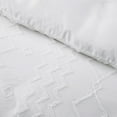 thumbnail image 5 of Peace Nest 3 Pieces Clipped Jacquard Geometric Tufted Duvet Covers & Pillow Sham Set ,Microfiber Soft Bedding Set with Zipper Closure 4 Ties in White, Diamond Quilted, Full/Queen Size, 5 of 7