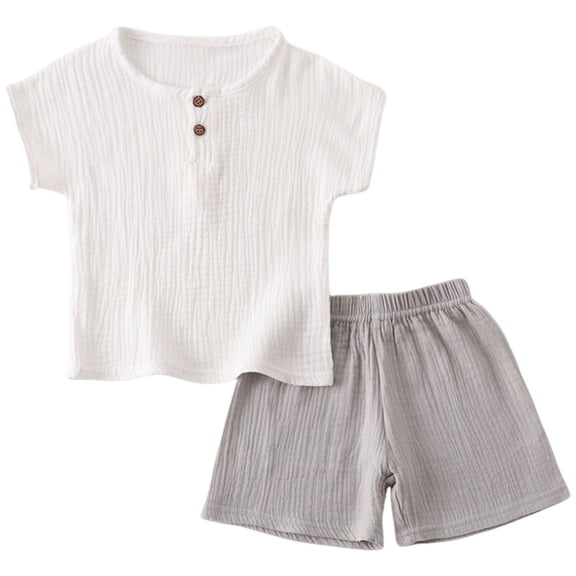 Infant Boy Pajamas Set Cartoon T-Shirt Shorts 12-18 Months 18-24 Months 2-3 Years Breathable Cotton Jersey Pullover Summer Casual Skin Friendly (2-3 Years,Grey)