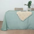thumbnail image 2 of BalsaCircle 90" x 132" Dusty Blue Rectangular Premium Polyester Faux Burlap Tablecloth, 2 of 8