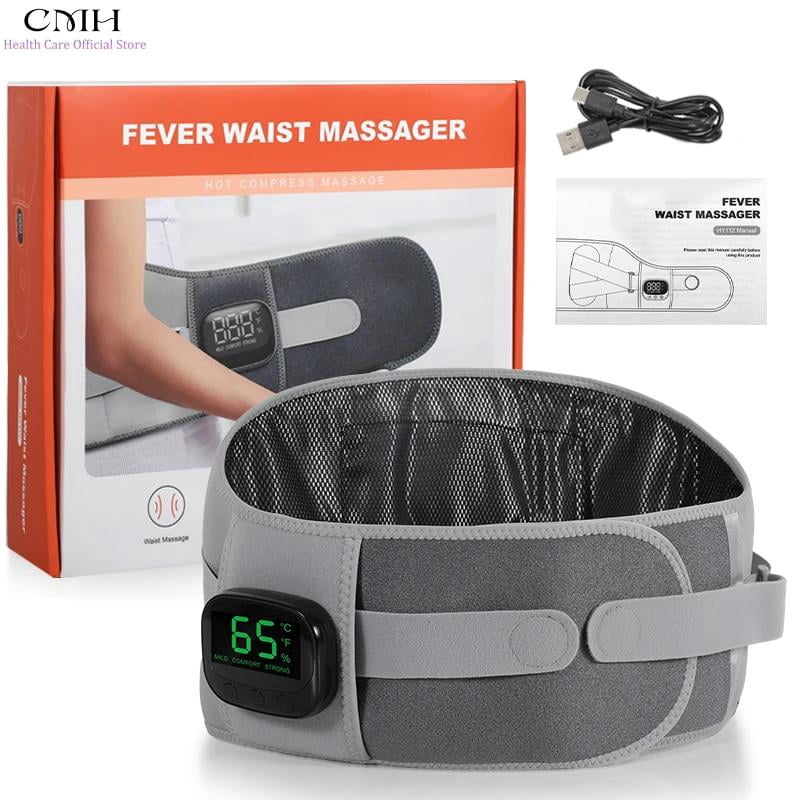 Heating Vibration Massager Belt, Red Light Hot Compress Waist Support Brace Waist Back Massage Lumbar Support Belt Health Care