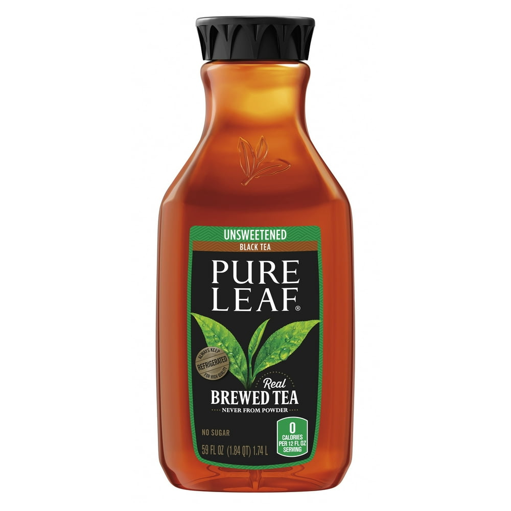 Pure Leaf Real Brewed Tea, Unsweetened Black Iced Tea, 59 oz Bottle