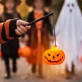 thumbnail image 5 of Battery Operated Mini Handheld LED Pumpkin Lantern, Small Jack-O'-Lantern Night Light, Compact Table Decor for Mantel Shelf, Holiday Party Tiered Tray and Indoor Halloween Decoration, 5 of 7