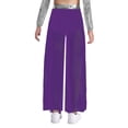 thumbnail image 2 of TiaoBug Kids Girls High Waisted Sequins Side Slit Chiffon Wide Leg Pants Belly Dance Performance Bottoms Purple 8, 2 of 7