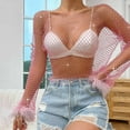 thumbnail image 5 of Purcolt Women's Sparkly Rhinestone Mesh Crop Top Glitter Trendy Sheer Long Sleeve Fishnet Cover Up Shirt with Faux Fur Cuff for Rave Festival Concert, 5 of 9