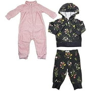 Carter's Girl's Baby Day to Night 3 Piece Layette Set (Wildflower Bear, 6 Months)