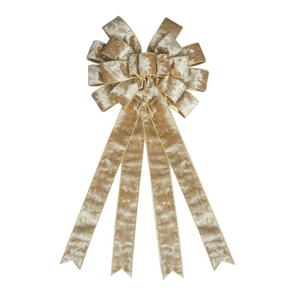 EUDIDV Xmas Ornaments One Side Gold Trimmed Velvet Ribbon Christmas Bow Christmas Tree Back Wall Gift Box Bag Decorations Festive Supplies