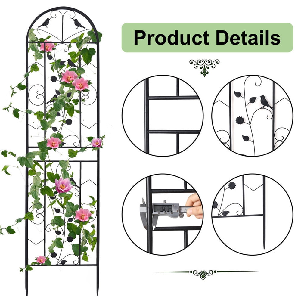 2Pack Anti-rust Metal Garden Trellis Wall Decorative Screen Privacy Fence for Vine Rose Cucumbers,19.7x82.7 inch