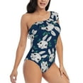 thumbnail image 3 of Wukai Cute Rabbit Chic One Shoulder Swimwear with Ruffle Design and Tummy Control Skirt: Fashionable, Supportive, Comfortable for Beach-Large, 3 of 7