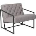 thumbnail image 1 of HERCULES Madison Series Retro Light Gray Leather Tufted Lounge Chair, 1 of 6